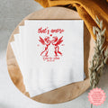 That's Amore personalized wedding napkins with vintage cherub design, custom names and wedding date for an Italian-themed wedding.