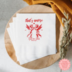 That's Amore personalized wedding napkins with vintage cherub design, custom names and wedding date for an Italian-themed wedding.