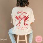 Custom wedding weekend T-shirt with a That's Amore cherubs graphic, personalised for the bride, maid of honour, or bridesmaids.