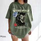 Vintage-inspired werewolf monster t-shirt with classic horror aesthetic