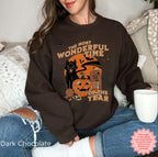 Cozy unisex black cat Halloween sweatshirt for fall and spooky season