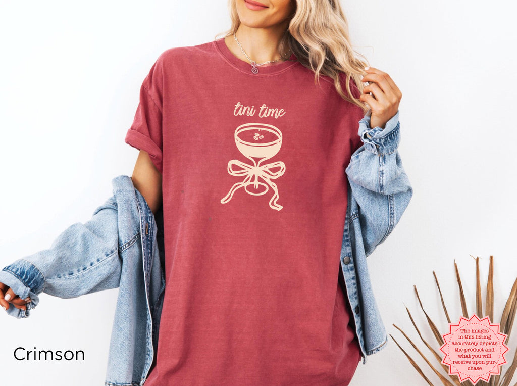 Tini Time Bachelorette Party T-Shirt | Custom Bridal Party Tee | Comfortable Cocktail Shirt for Brides and Bride Tribe