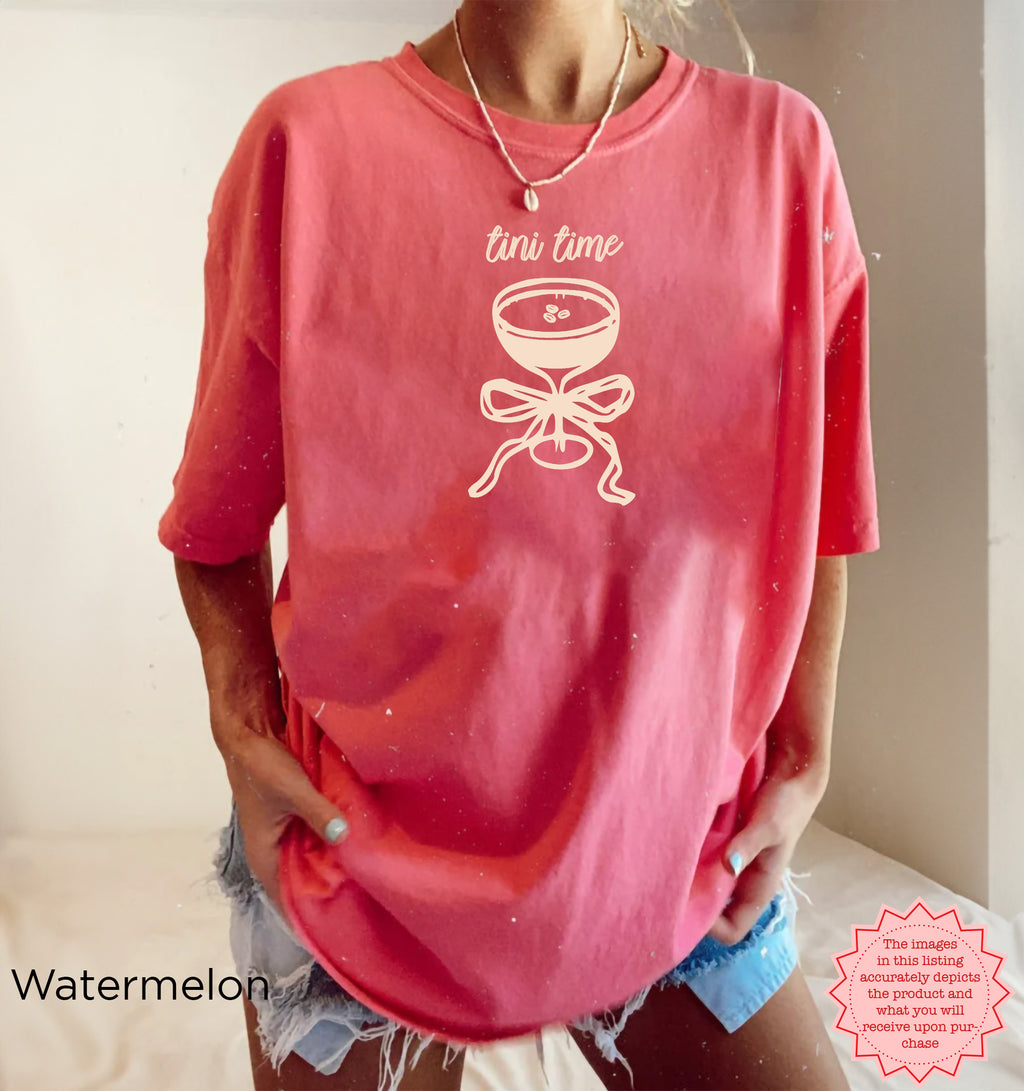 Tini Time Bachelorette Party T-Shirt | Custom Bridal Party Tee | Comfortable Cocktail Shirt for Brides and Bride Tribe