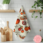 Hand-Painted Tomato Tea Towel – 100% Cotton Twill Kitchen Towel