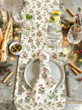 Watercolour Christmas mistletoe table runner festive dining table decor
