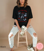 Custom wedding party shirt in black with 'I Celebrated, I Drank, I Danced, Now I Have This Shirt to Prove It!' design, perfect for wedding guests or bridesmaids