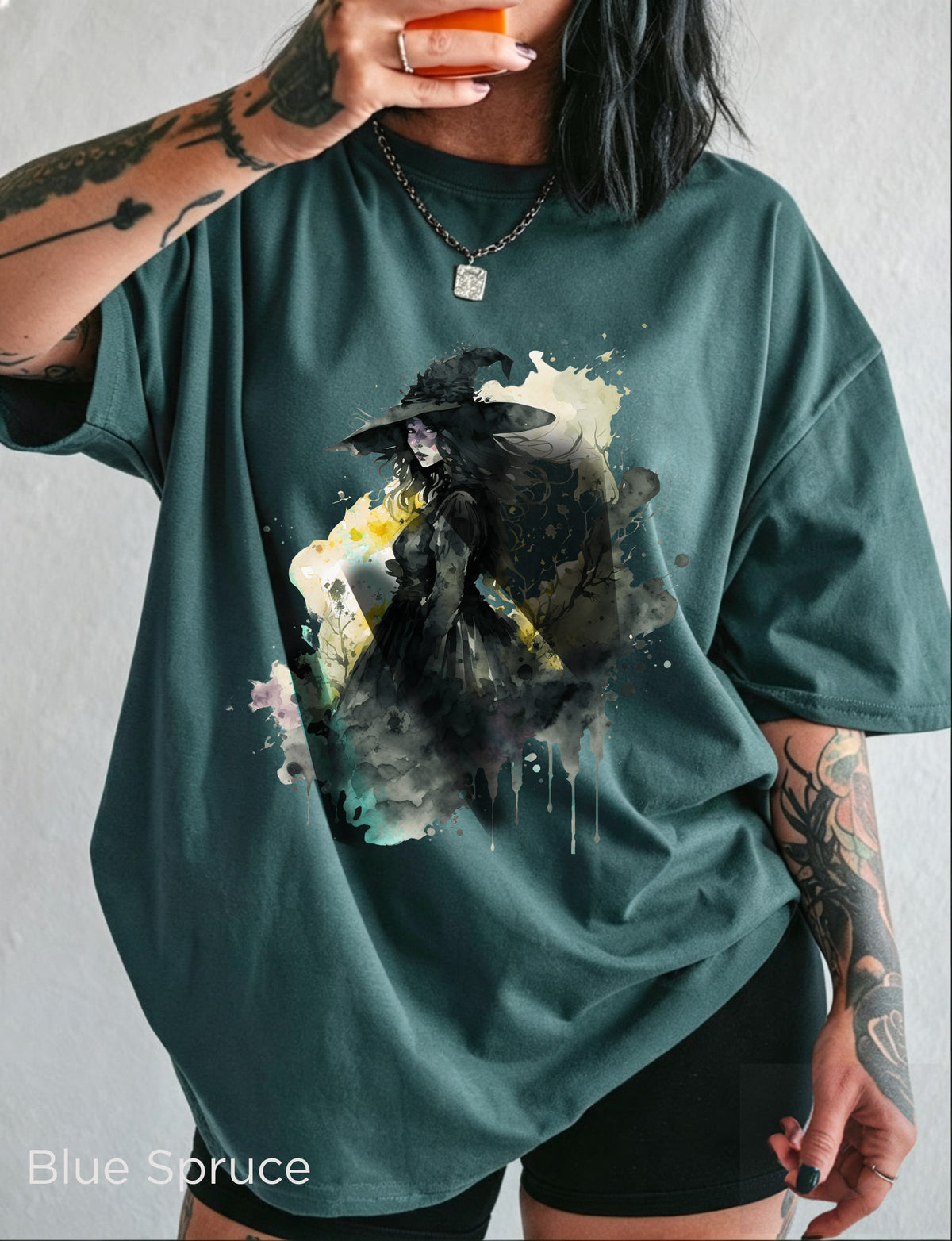 Soft heavyweight Blue Spruce Comfort Colors 1717 garment dyed t-shirt with relaxed fit and vintage washed appearance