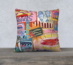 Sardines Vintage-Inspired Pillow | 22"x22" Cushion for Coastal Living