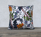 Heritage Botanical Velveteen Cushion Cover 22” x 22” – Maximalist Floral Velvet Pillow for Eclectic Interiors