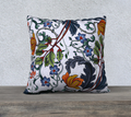 Heritage Botanical Velveteen Cushion Cover 22” x 22” – Maximalist Floral Velvet Pillow for Eclectic Interiors