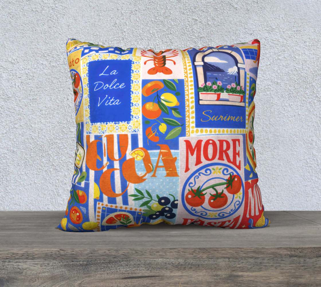 La Dolce Vita Mediterranean 22x22 Cushion | 4 Material Finishes Available