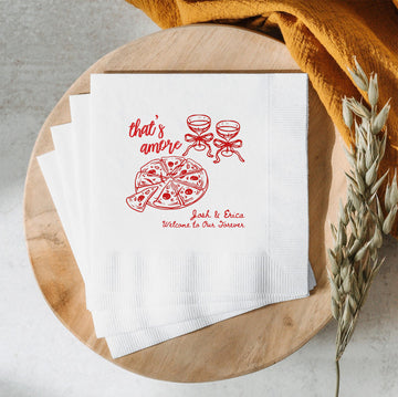 Personalized Italian Wedding Napkins | Welcome to Our Forever Cocktail Napkins | Custom Italian Party Decor | Wedding Reception Napkins